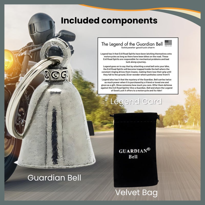 Guardian Bell Live to Ride Good Luck Bell w/Keyring & Black Velvet Gift Bag | Motorcycle Bell | Lead-Free Pewter | Good Luck Gift to Friends & Family | Bike Bell | Made in USA - Image 5